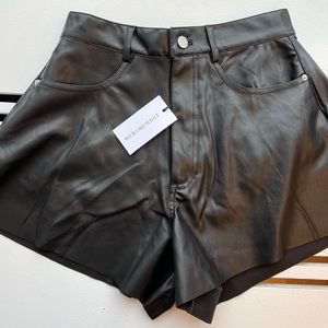 WeWoreWhat Vegan Leather Shorts in Black